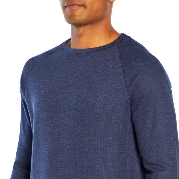 Banana Republic Men’s Waffle Crew Sweatshirt Mid-weight Navy Size XL - Picture 4 of 4